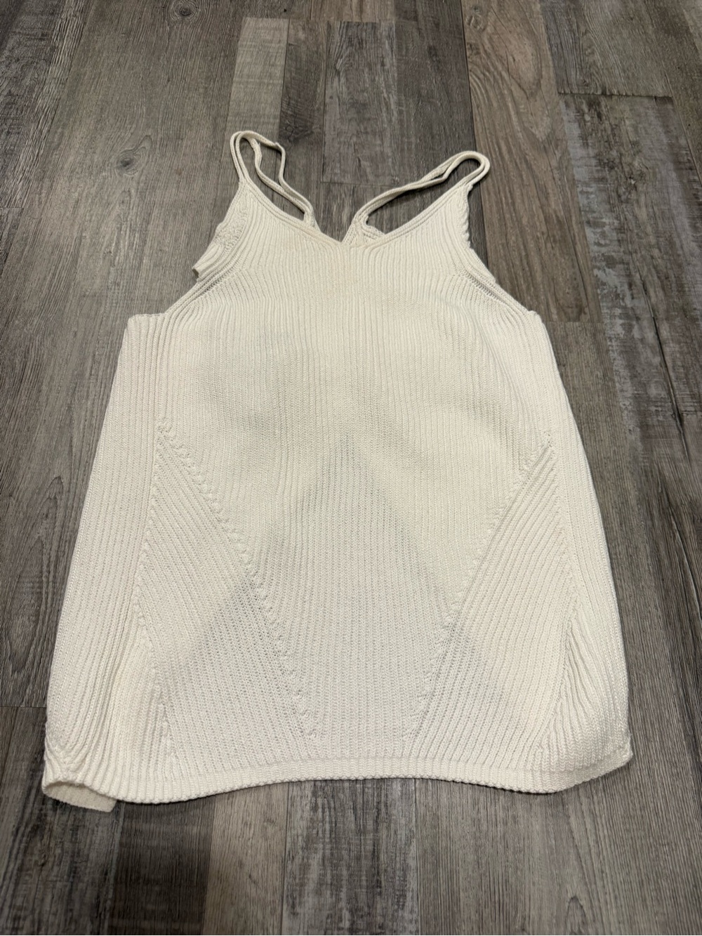 Maison Martin Margiela white knit open cross back tank top - Small